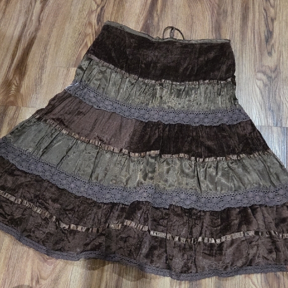 Vintage Younique Chocolate Tiered Skirt - Picture 8 of 9